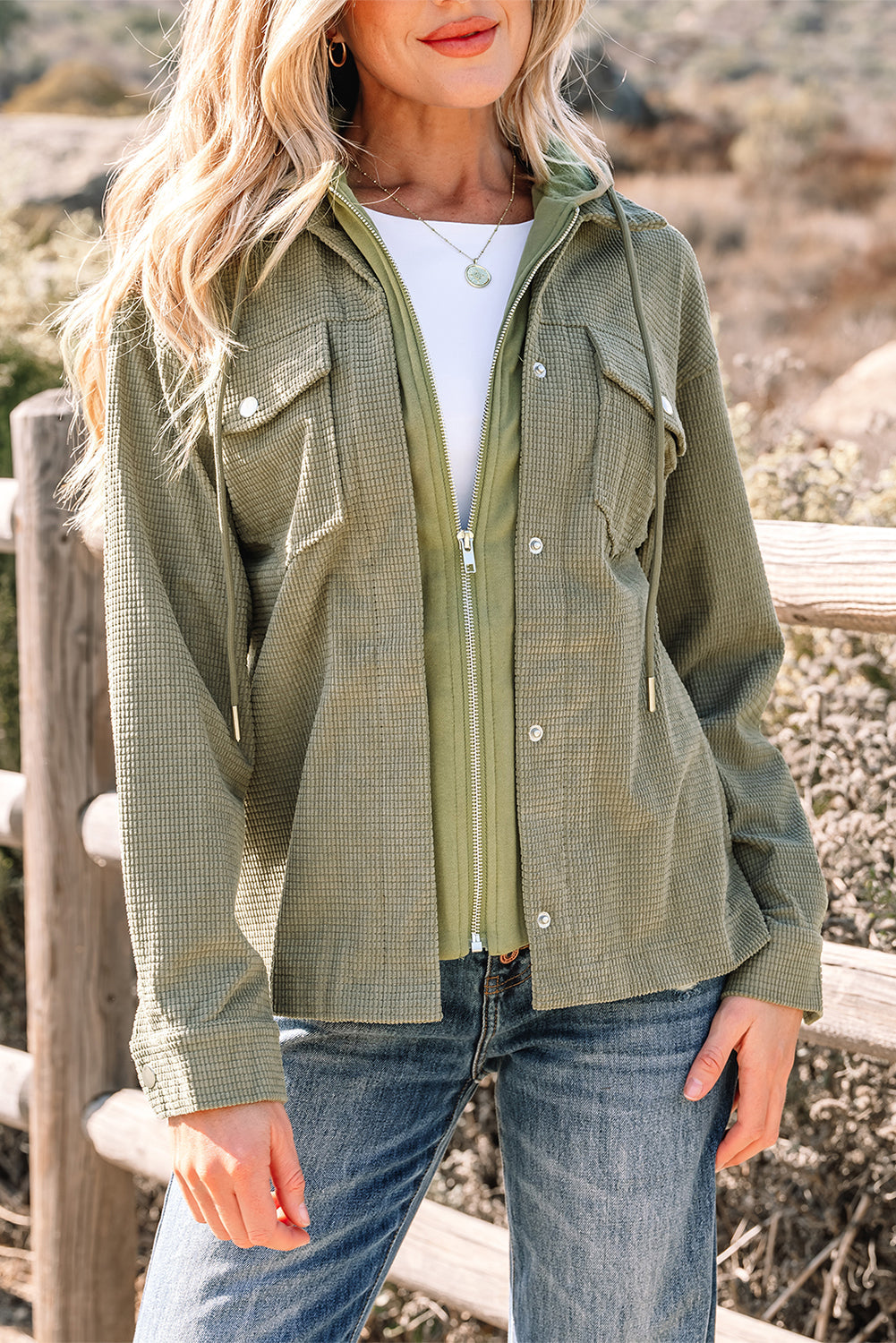 Undine Knit Textured Hooded Jacket