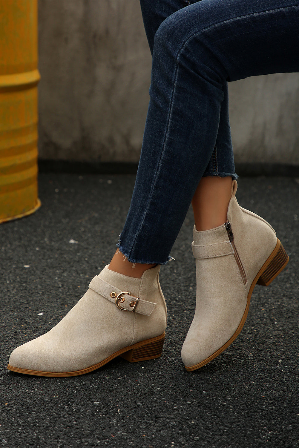 Eleanor Chunky Heel Suede Boots