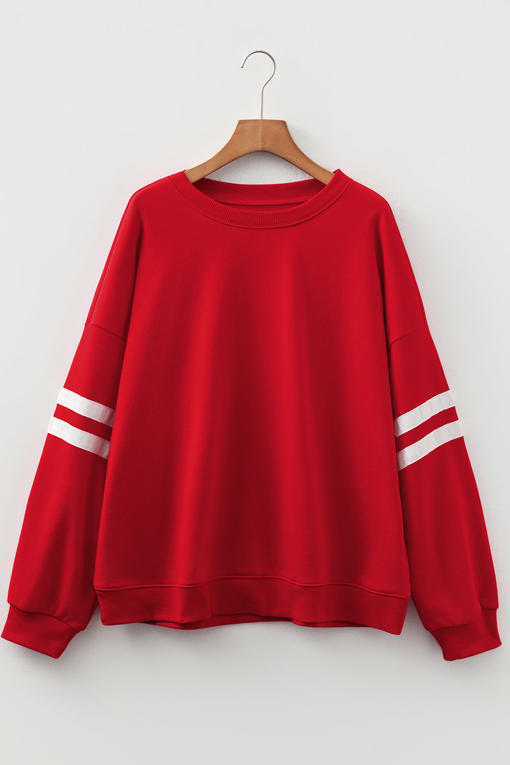 Sophia Varsity Striped Detail Sweatshirt - Threaded Pear