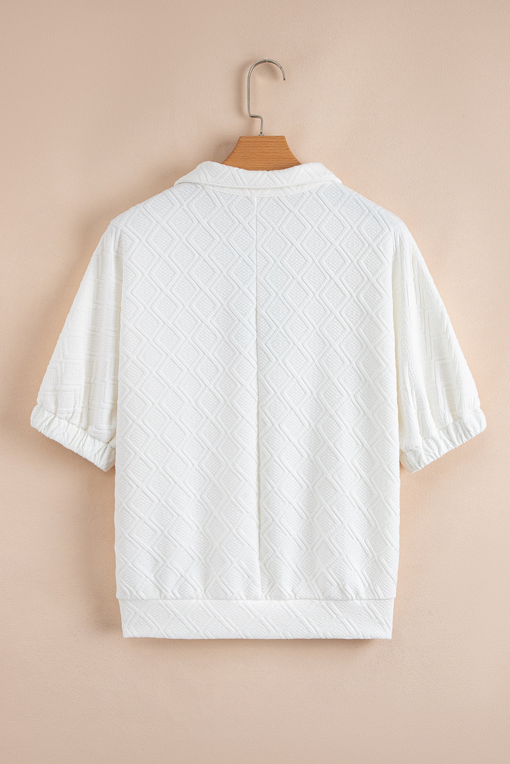 Kami Striped Collar Textured Blouse - Threaded Pear