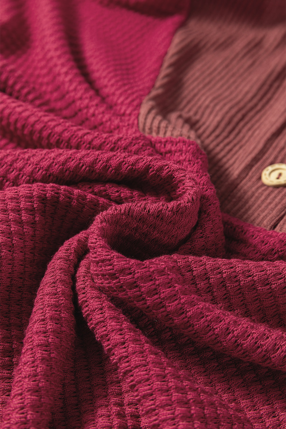 River Waffle Hooded Long Sleeve Top - Threaded Pear