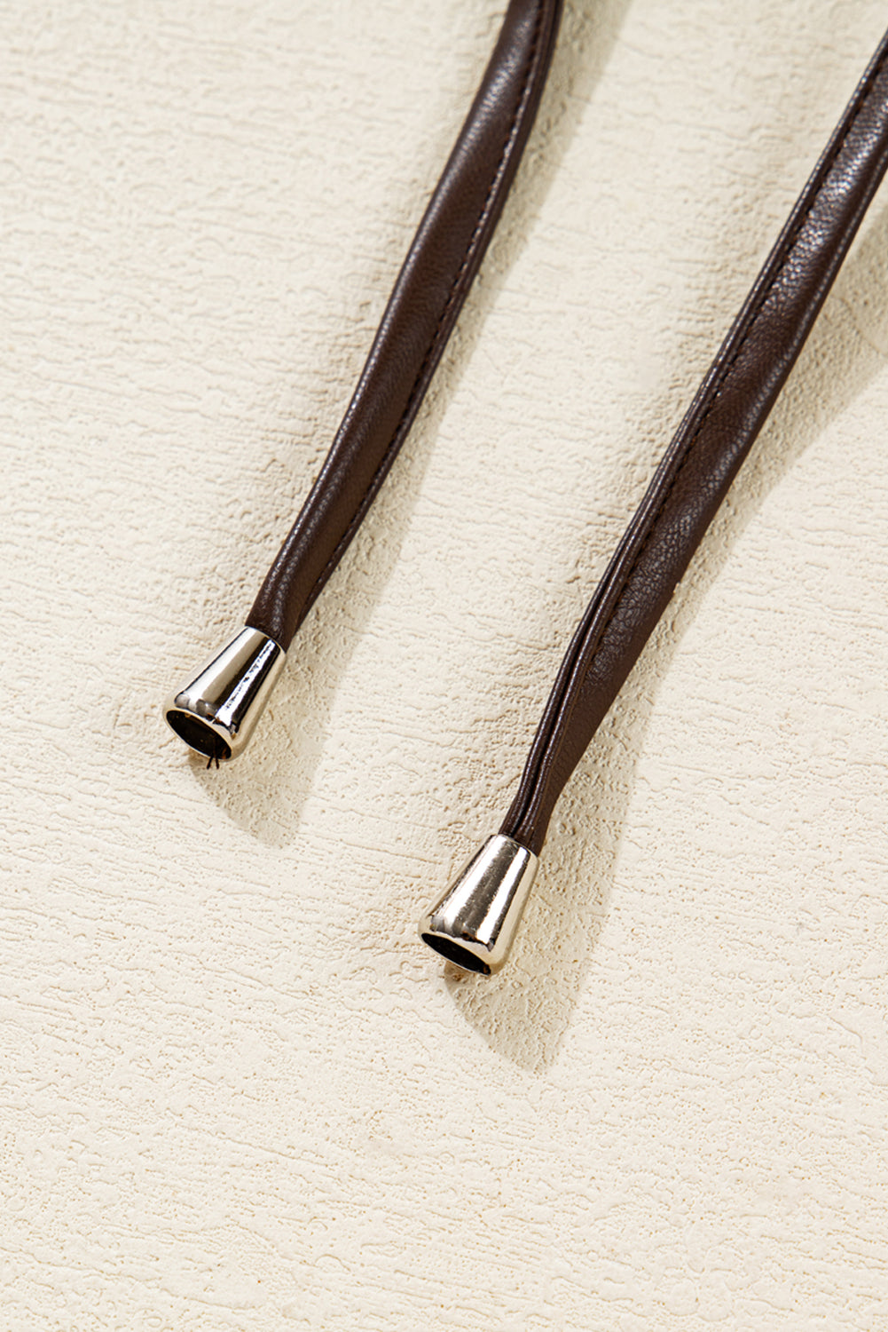 Mila Drawstring Hem Leather Jacket - Threaded Pear