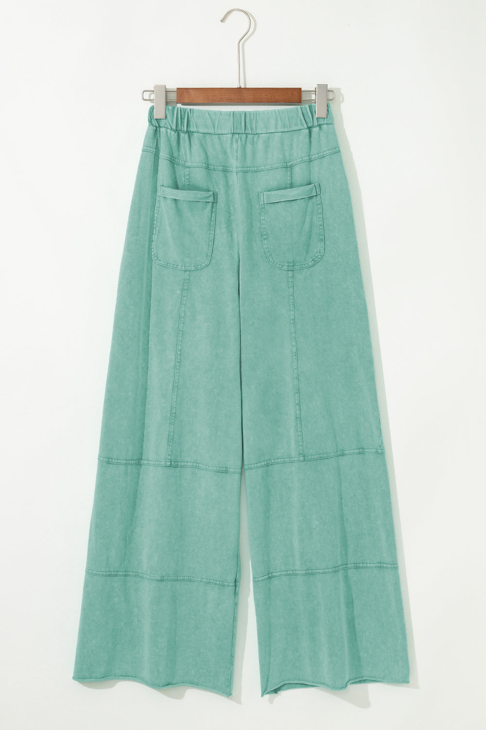 Brittany Mineral Wash Exposed Seam Drawstring Cargo Pants - Threaded Pear