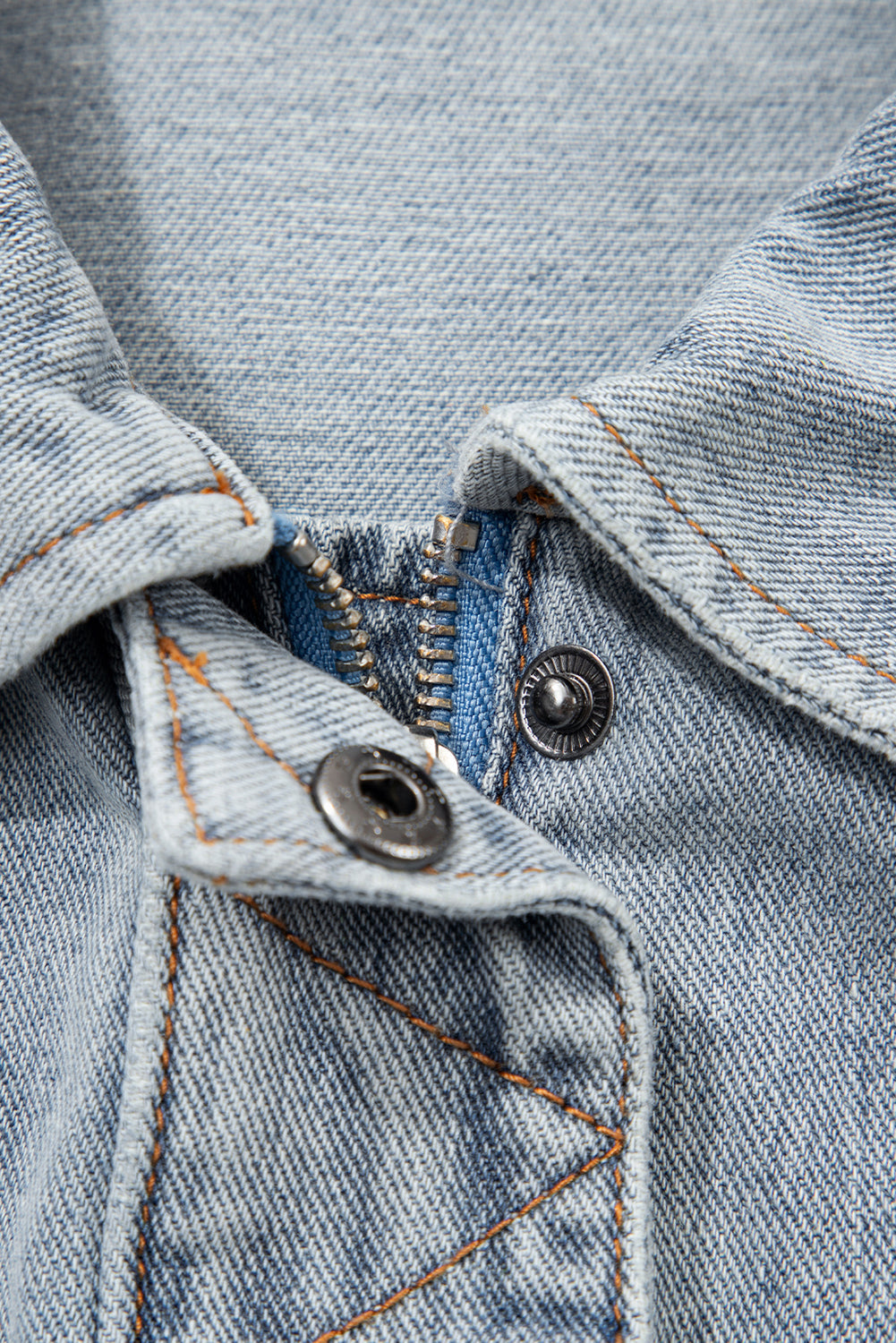 Sophia Zip Up Washed Jacket - Threaded Pear