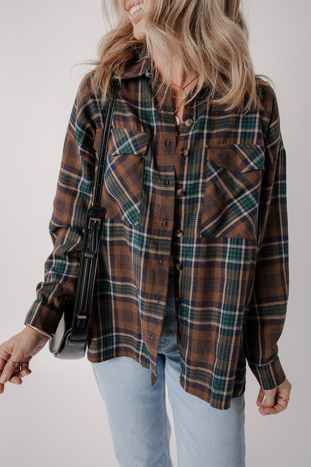 Elizabeth Plaid Print Chest Shirt - Threaded Pear