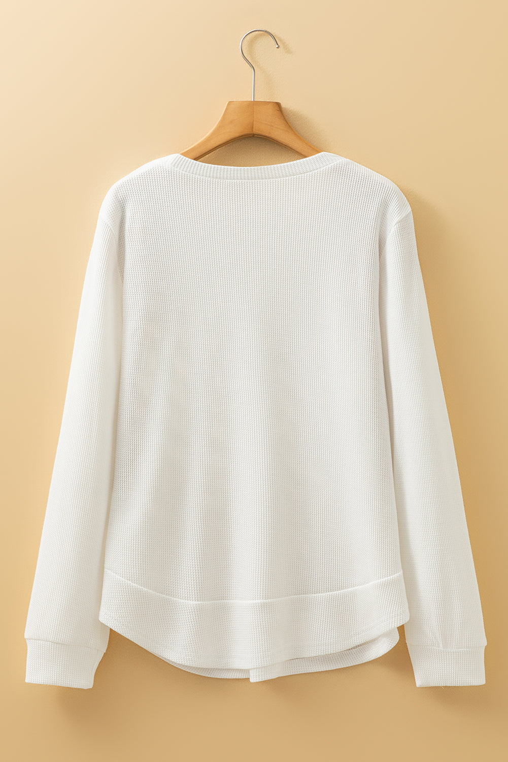 Allison Waffle Long Sleeve Top - Threaded Pear