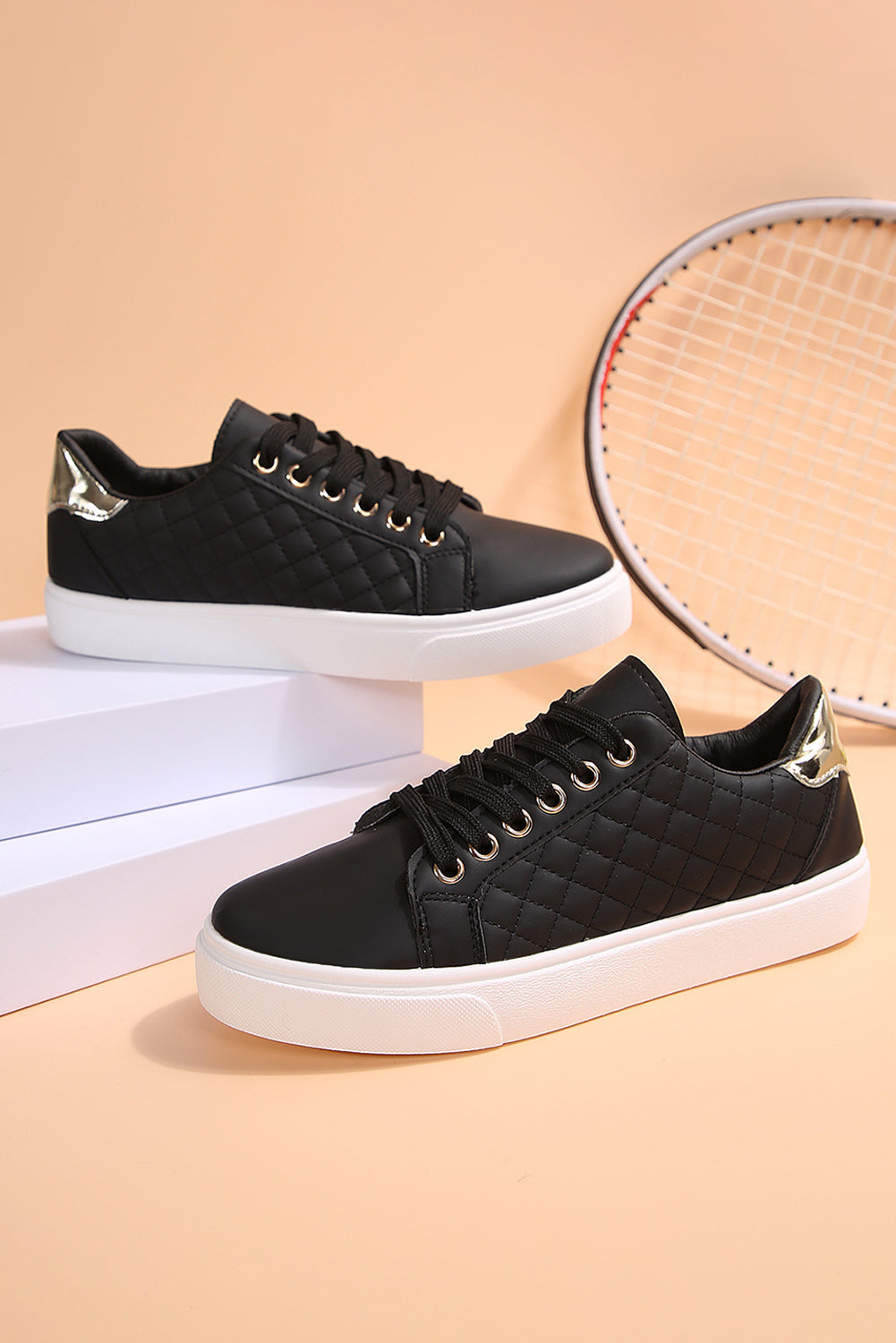 Harper Quilted Lace Up Sneakers