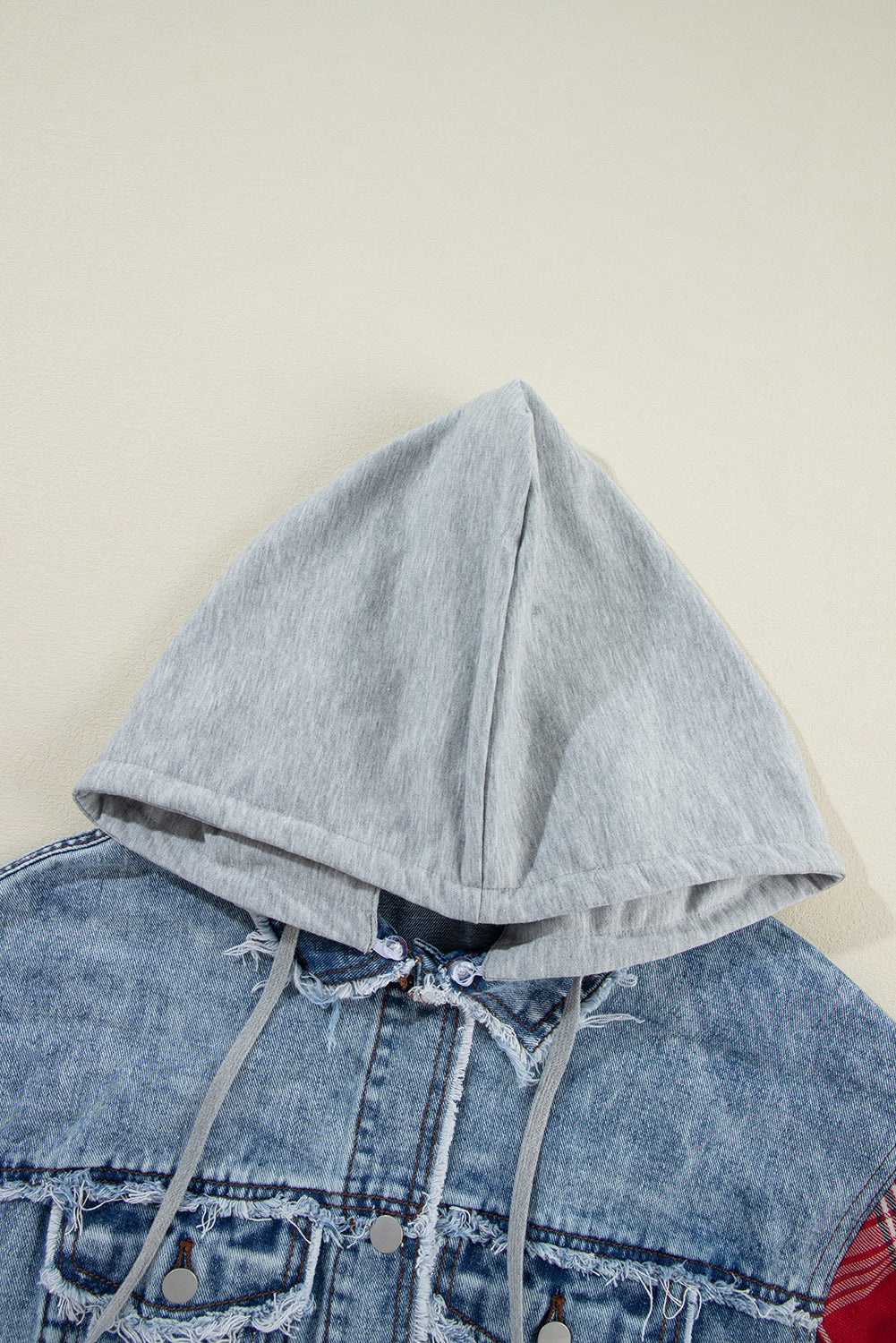 Olivia Hooded Raw Hem Jacket - Threaded Pear