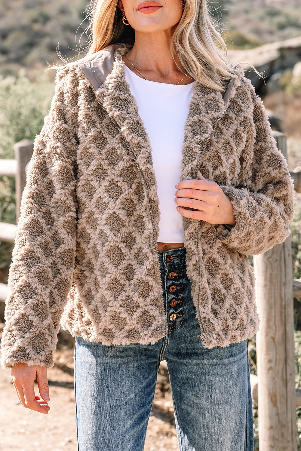 Mia Up Side Hooded Jacket - Threaded Pear