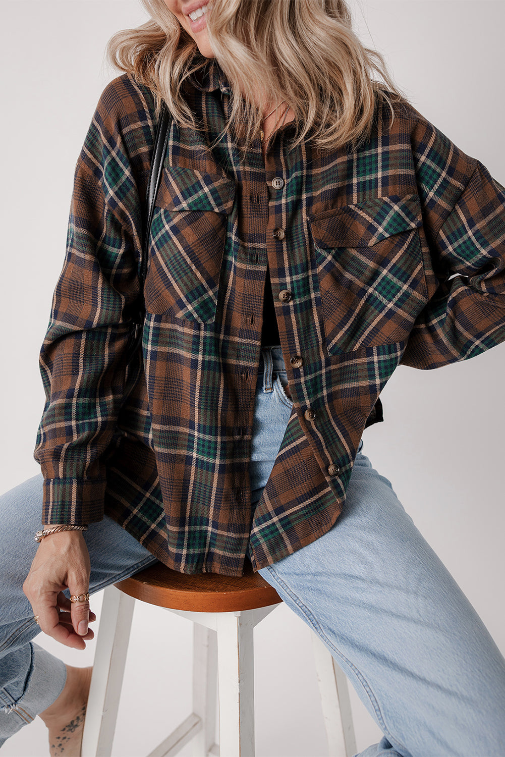 Elizabeth Plaid Print Chest Shirt - Threaded Pear