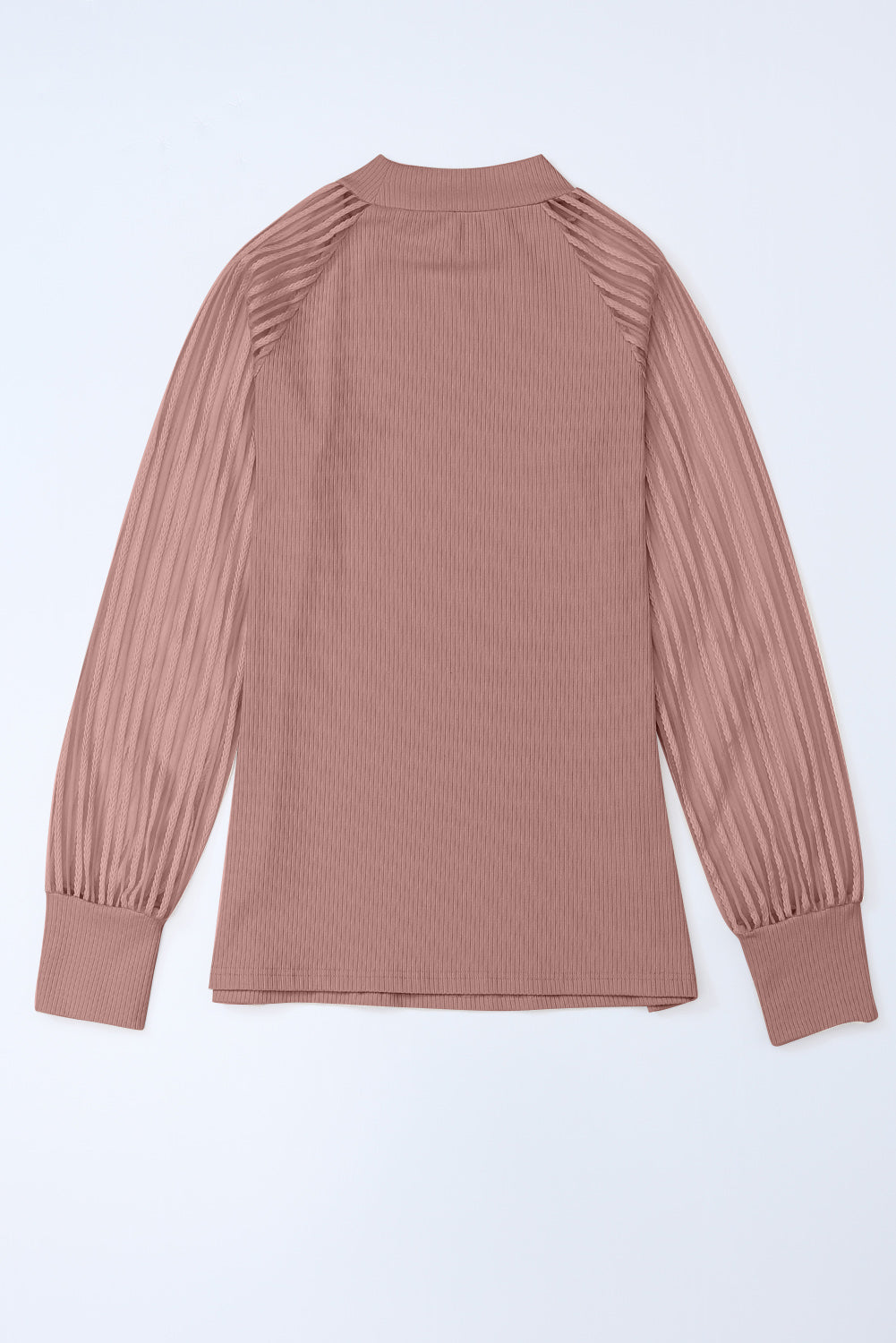 Elizabeth Crewneck Ribbed top Long Sleeve Top - Threaded Pear
