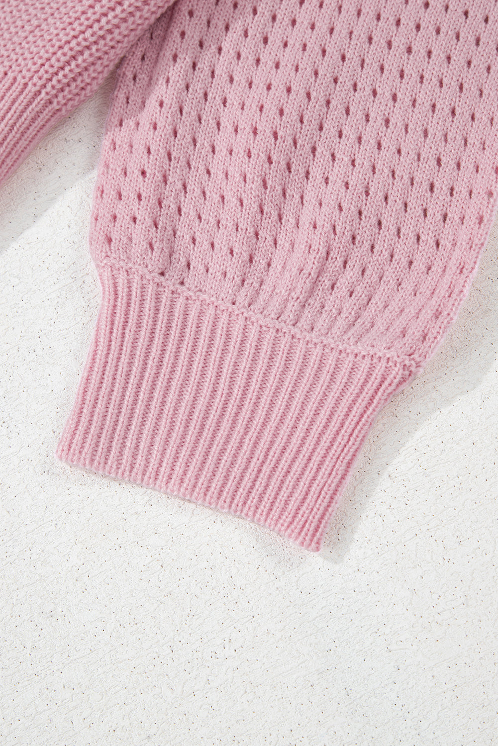 Evelyn Eyelets Raglan Sleeve Sweater - Threaded Pear