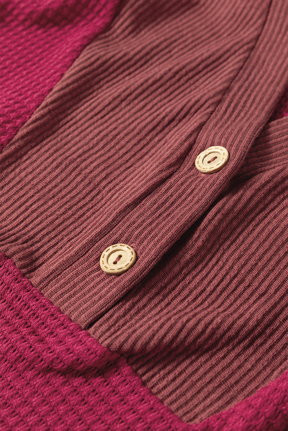 River Waffle Hooded Long Sleeve Top - Threaded Pear