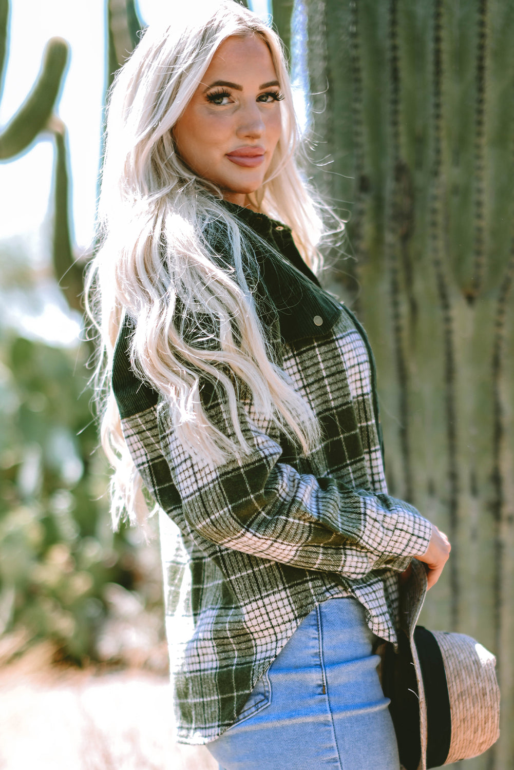 Emma Snap Colorblock Plaid Shacket - Threaded Pear