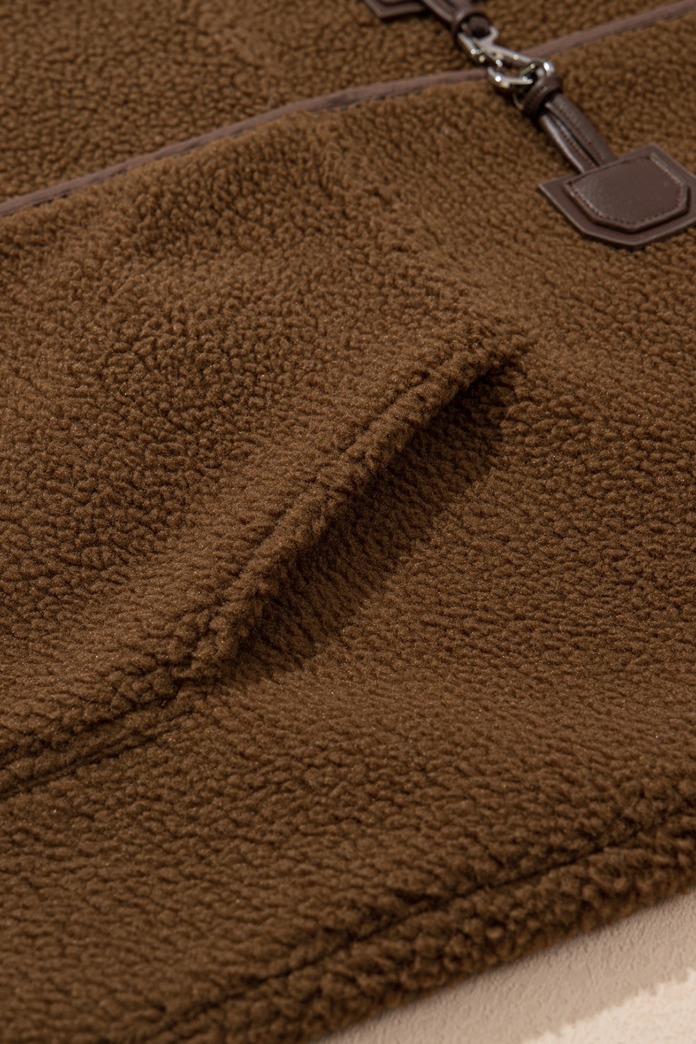 Abigail Coffee toggle Teddy Coat - Threaded Pear