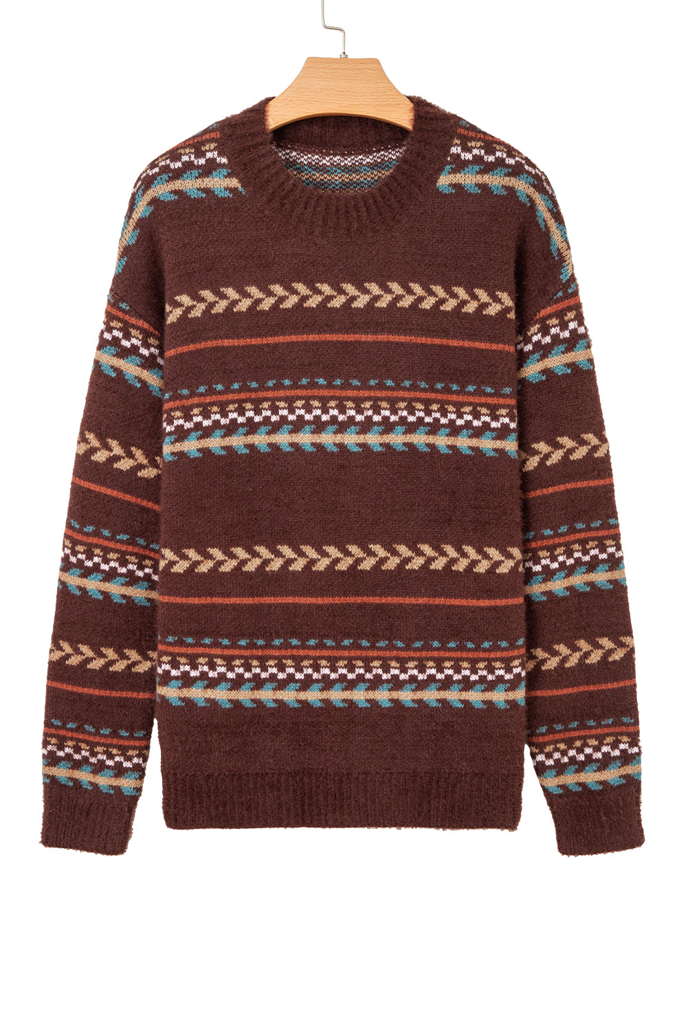 Madison Knitted Drop Shoulder Sweater - Threaded Pear