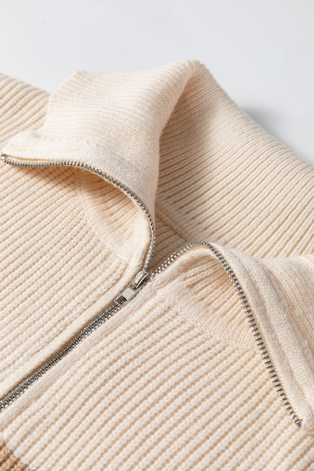 Everly Stripe Ribbed Half Zip Collared Sweater Vest - Threaded Pear