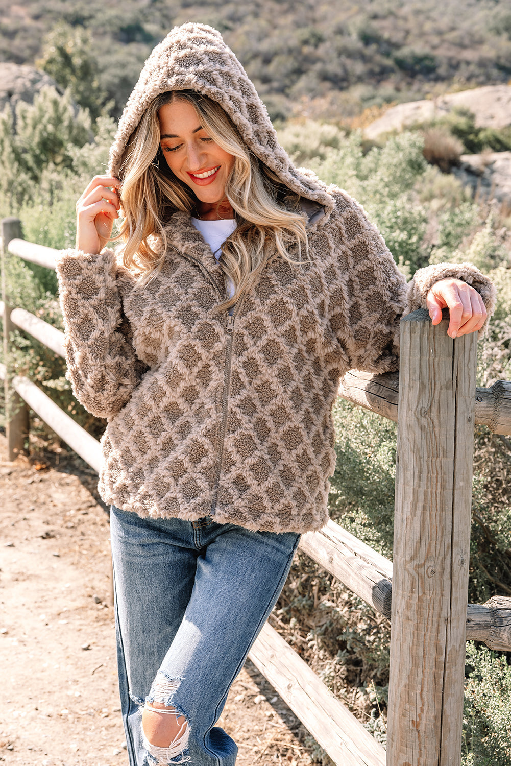 Mia Up Side Hooded Jacket - Threaded Pear