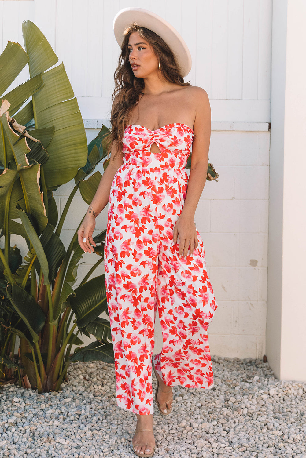 Mira Floral Wide Leg Jumpsuit - Threaded Pear