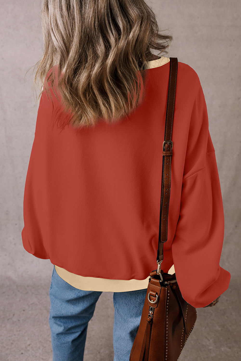 Abigail Drop Shoulder Oversized Sweatshirt - Threaded Pear