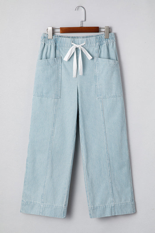 Scarlett Rise Drawstring Waist Jeans - Threaded Pear