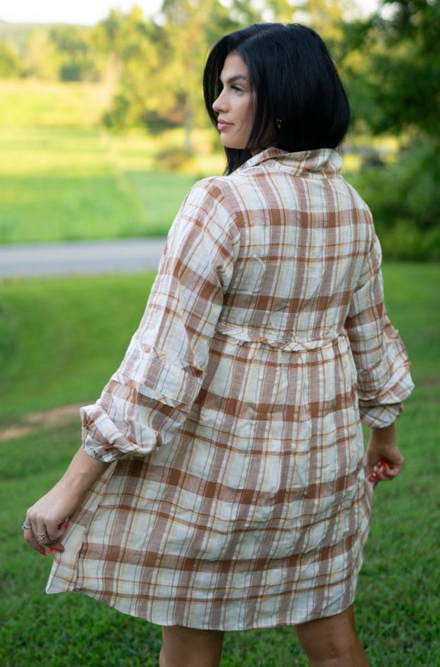 Dana Plaid Babydoll Dress - Threaded Pear