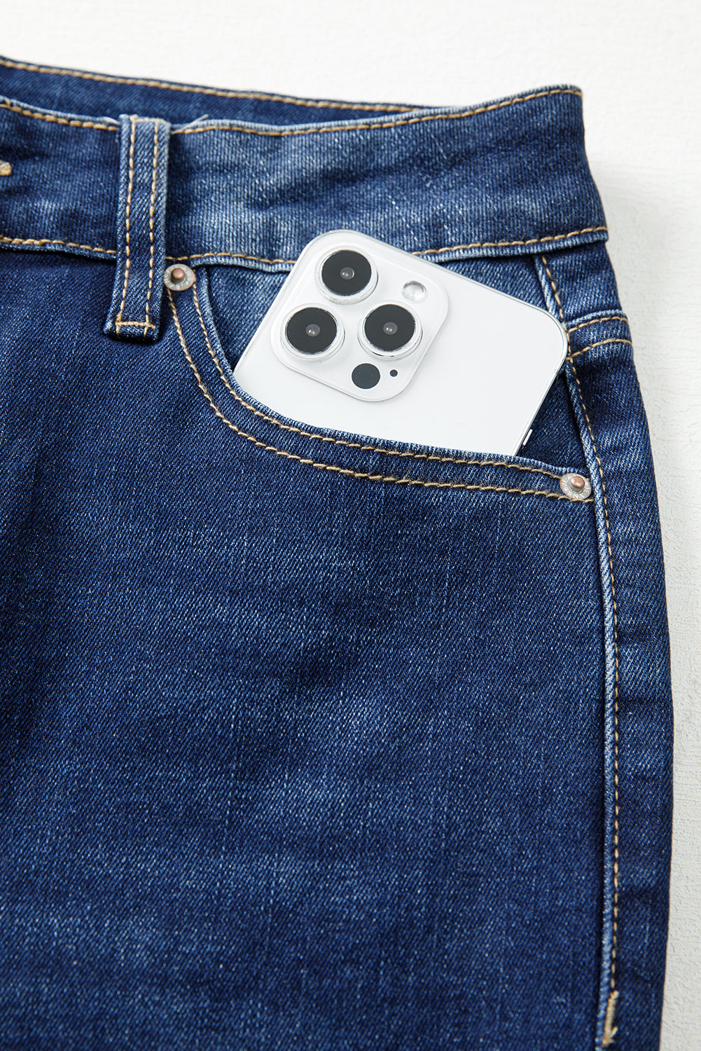 Samantha Western Stitch Patched Pocket Bootcut Jeans - Threaded Pear