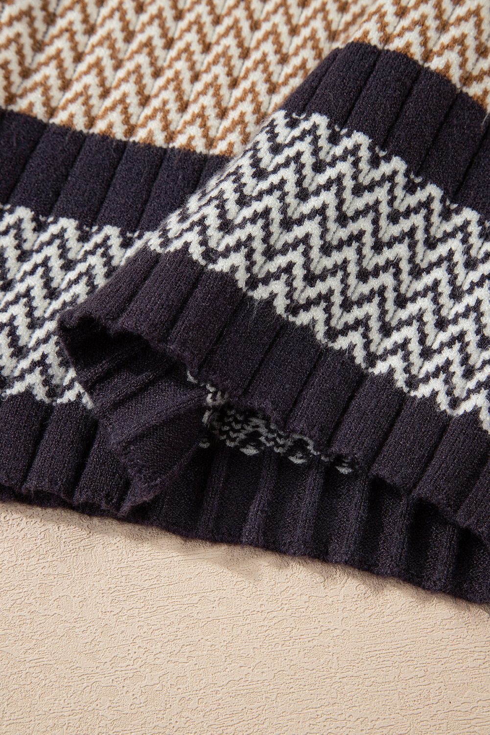 Avery Ribbed Trim Slim Sweater - Threaded Pear