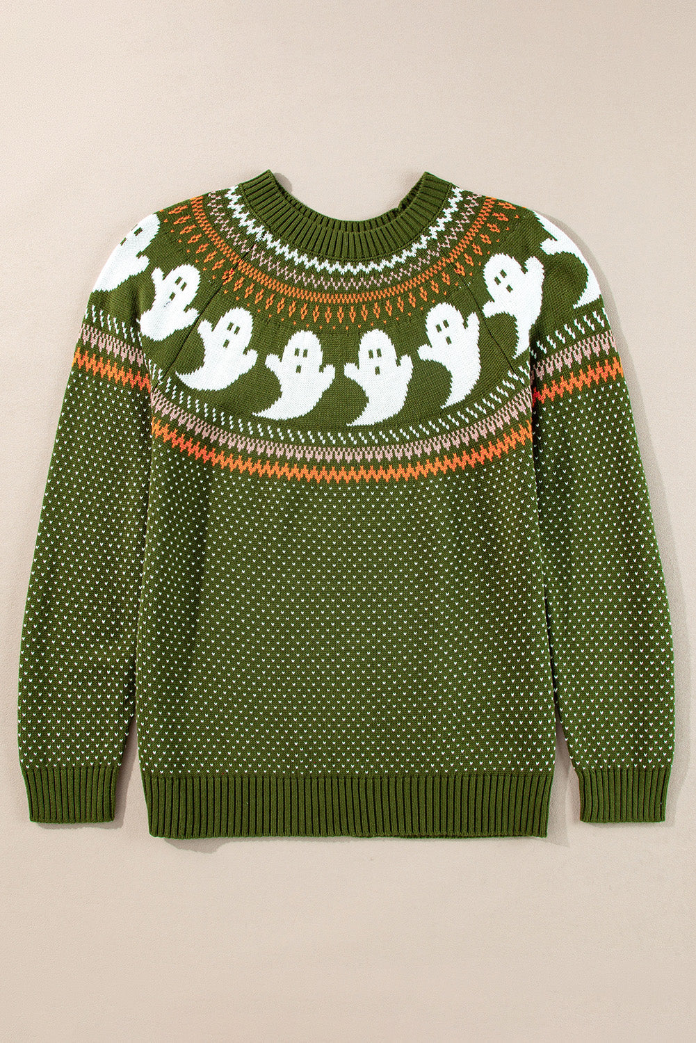 Kaylee Halloween Ghost Pattern Sweater - Threaded Pear