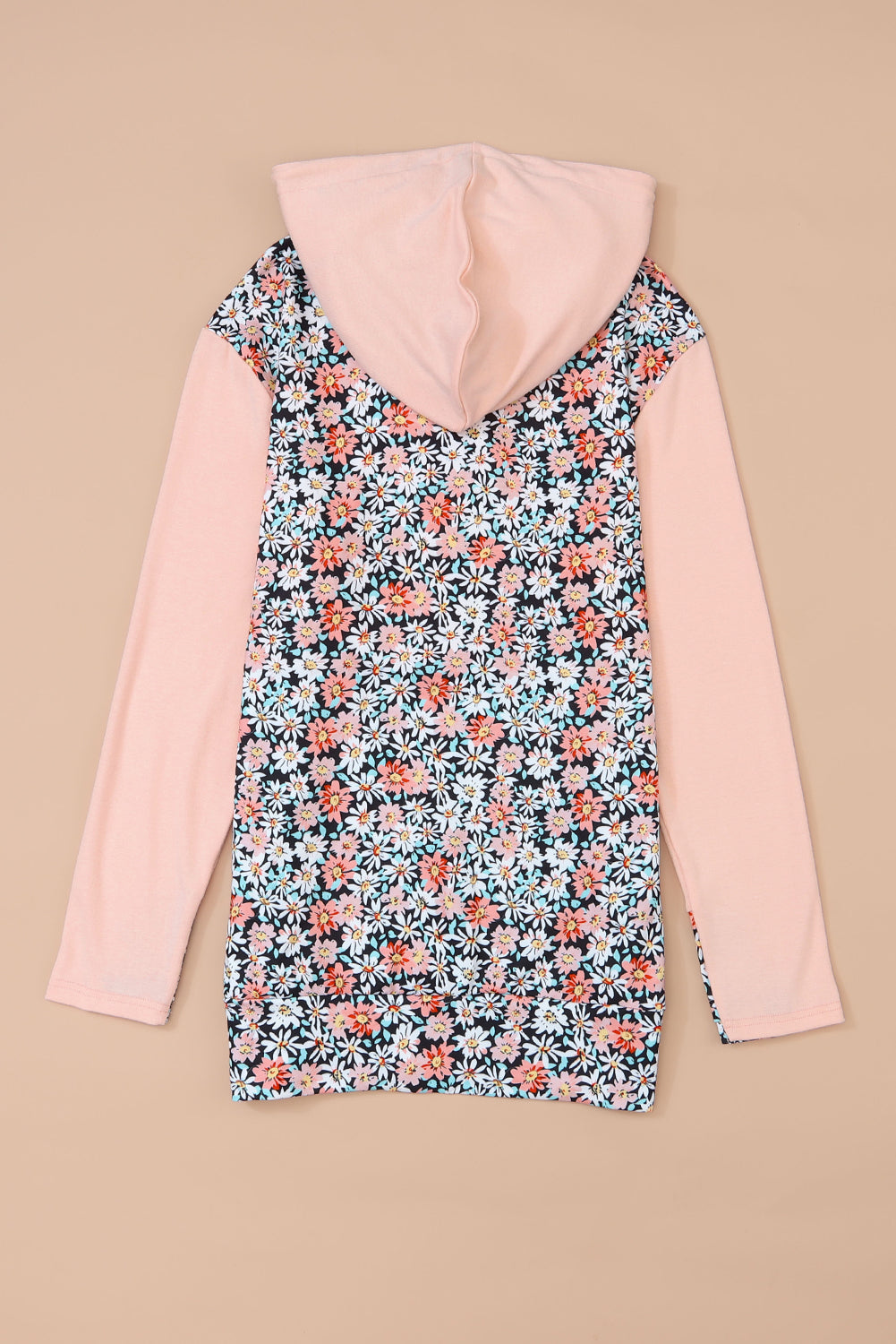 Gemma Floral Half Zip Kangaroo Pocket Hoodie - Threaded Pear