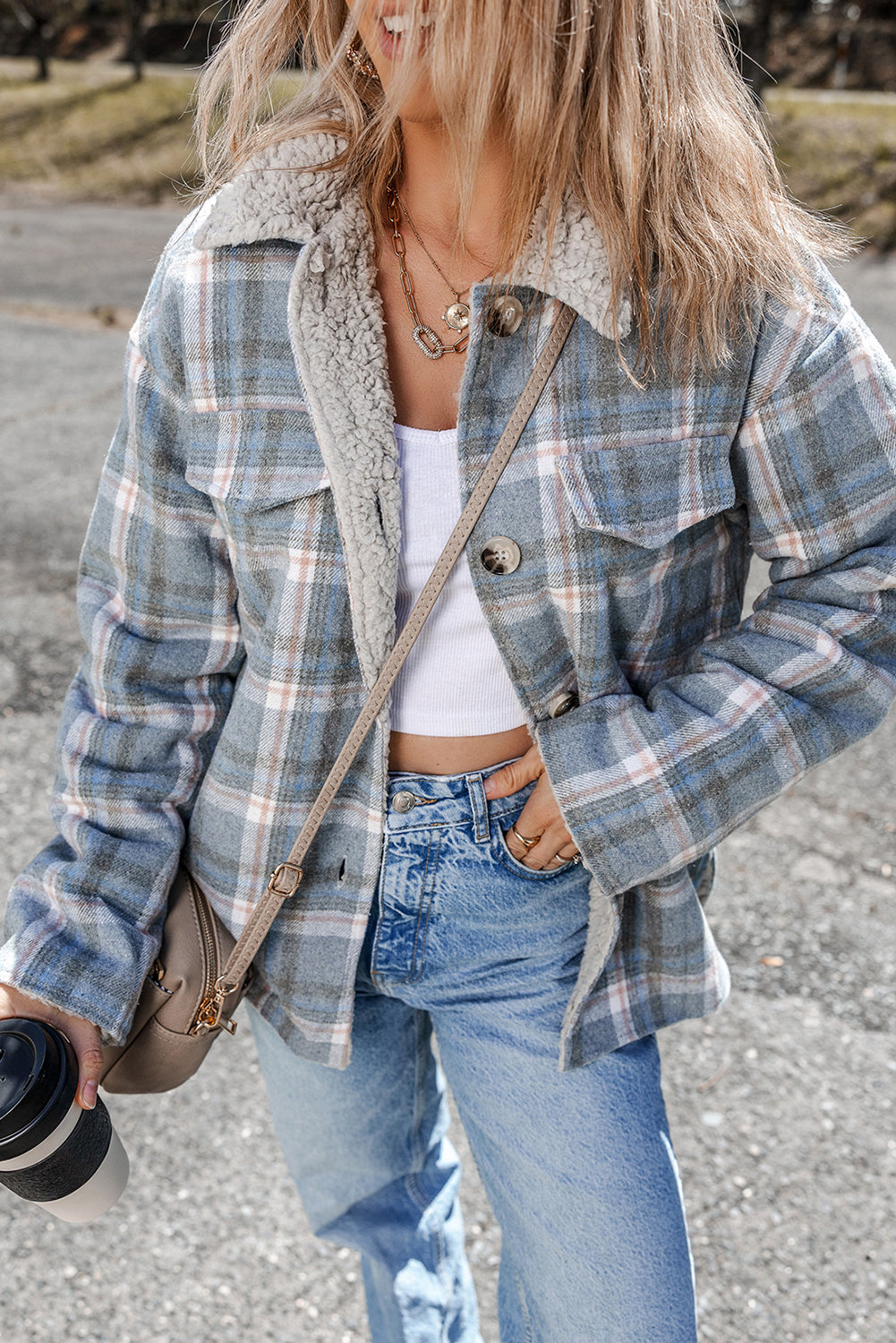 Madison Cuffs Patchwork Plaid Shirt