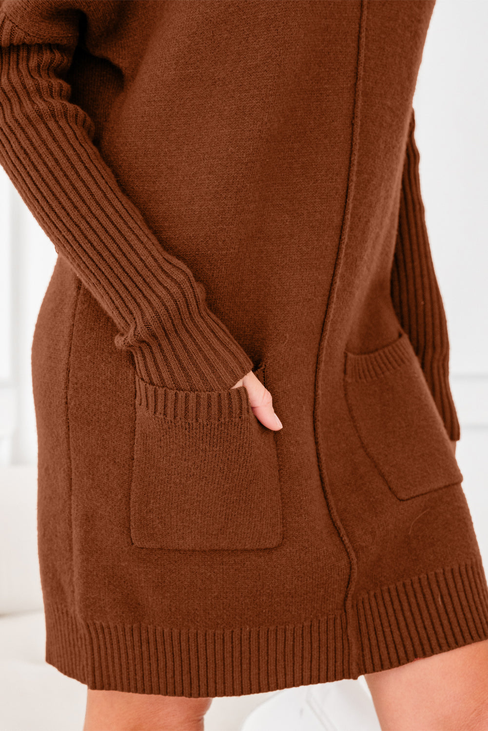 Mia Center Seam Shift Sweater - Threaded Pear