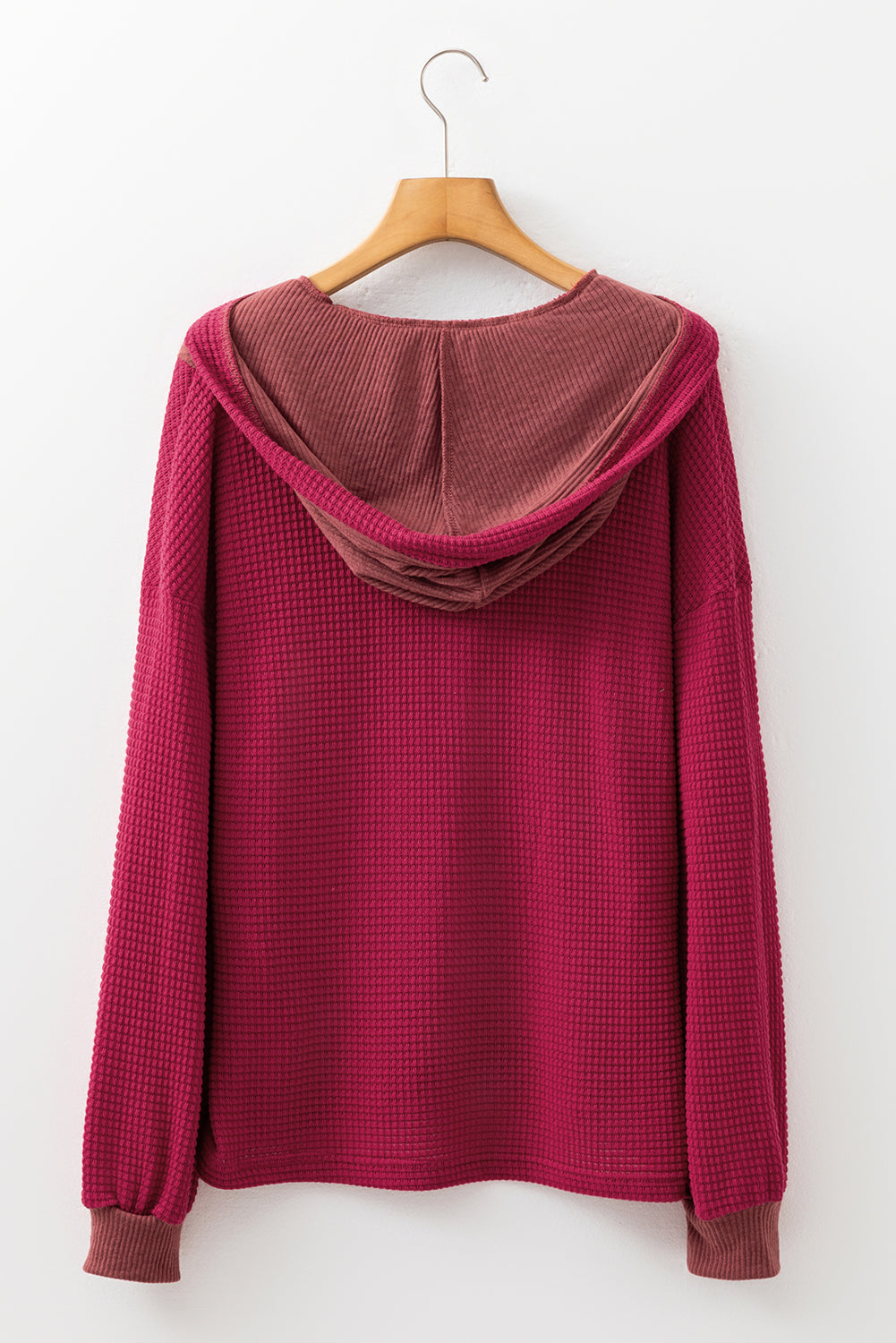 River Waffle Hooded Long Sleeve Top - Threaded Pear