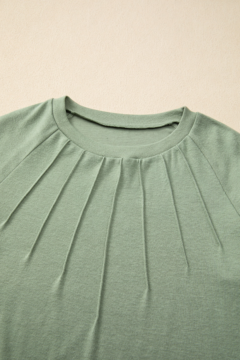 Millie Seam Detail Raglan Long Sleeve Top - Threaded Pear