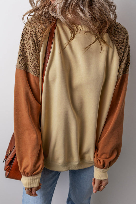Scarlett Colorblock Drop Shoulder Sweatshirt - Threaded Pear