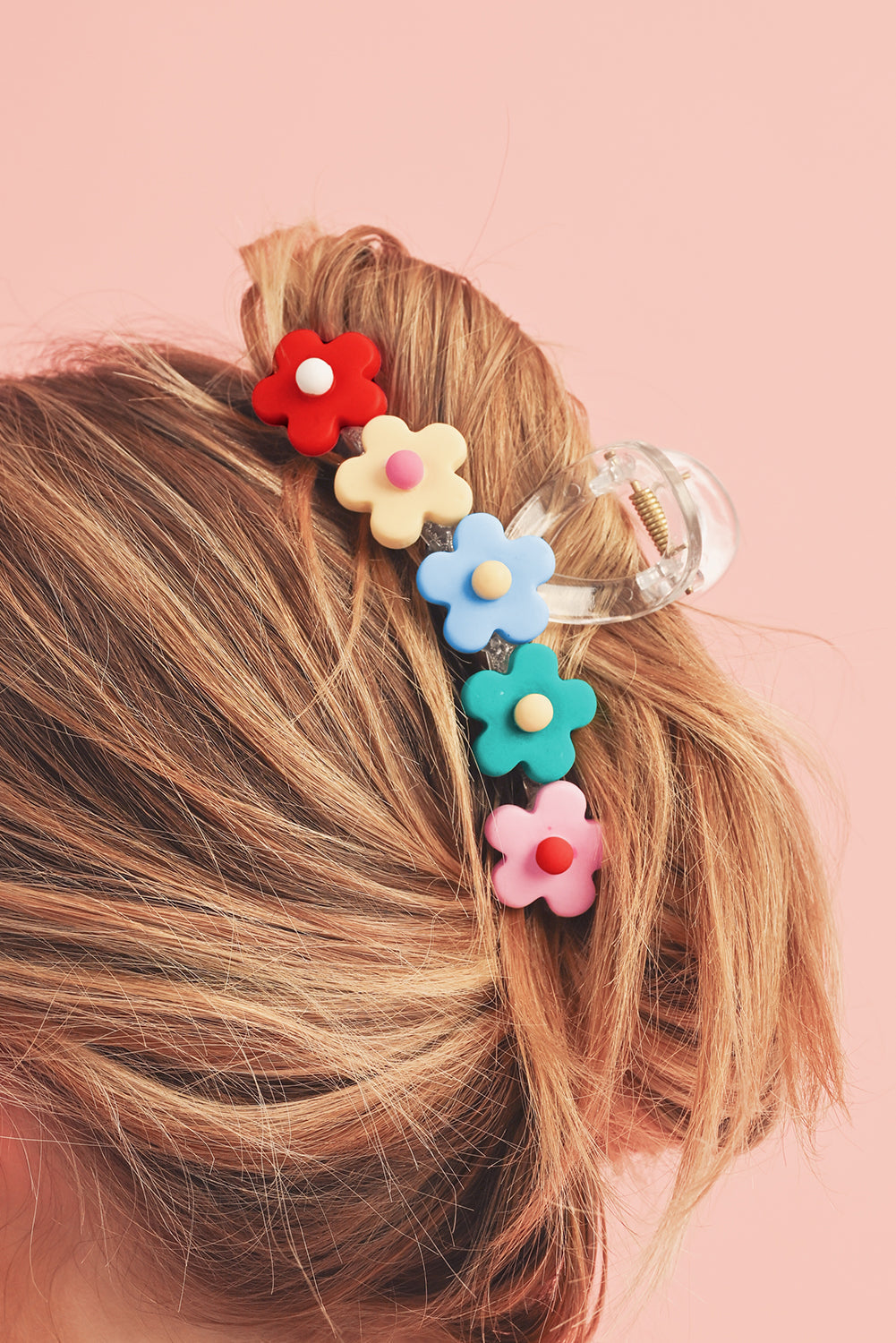 Multicolor Flowers Cute Hair Claw Clip - Threaded Pear