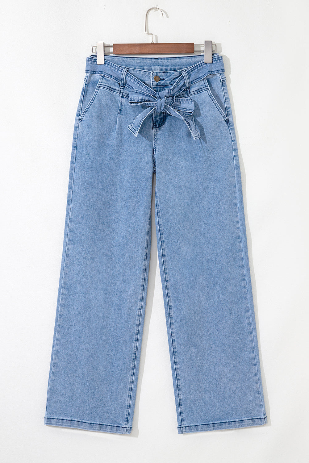Ava Sash Wide Leg Jeans - Threaded Pear