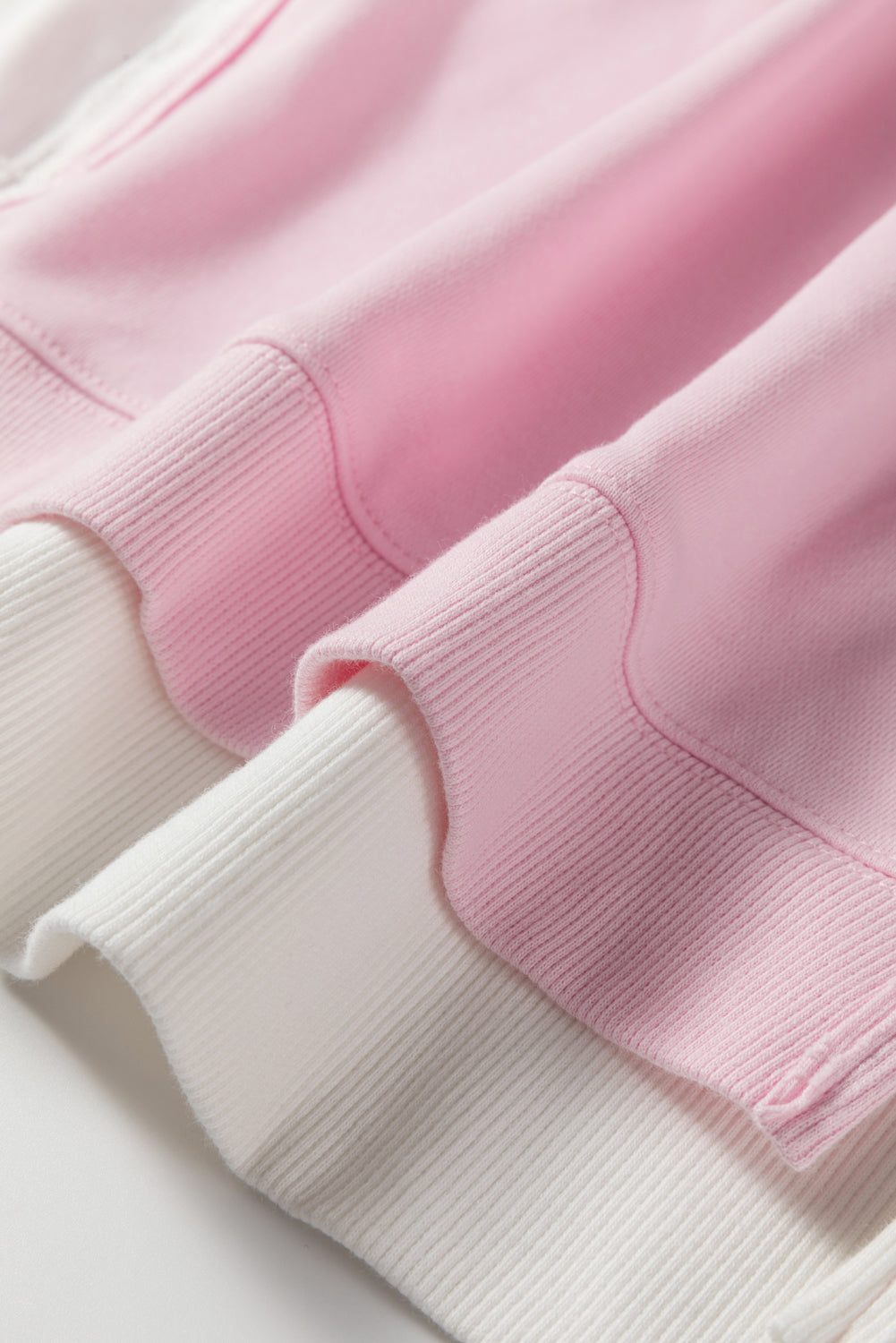 Pink Colorblock Patchwork Drop Shoulder Plus Size Sweatshirt - Threaded Pear