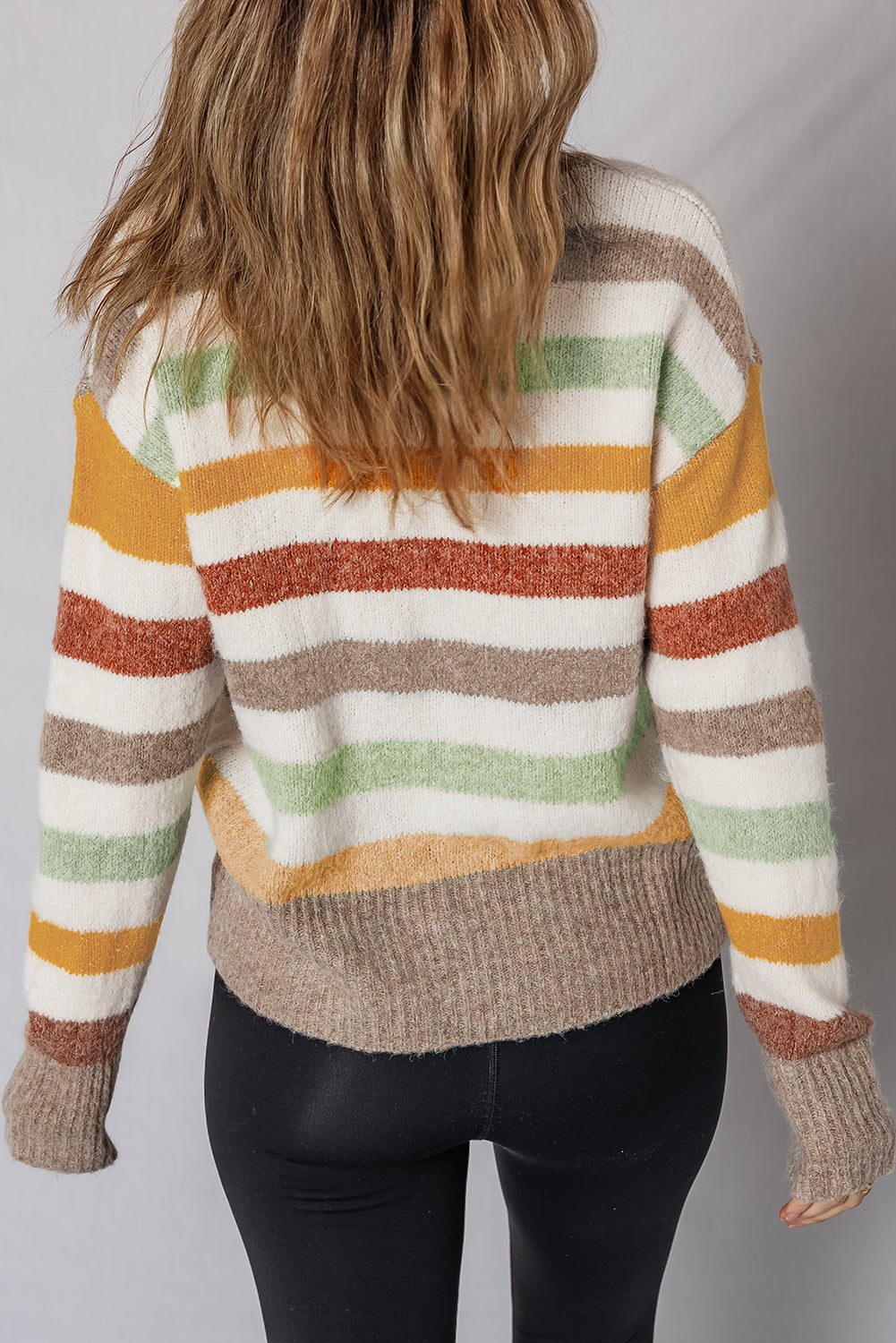 Vivian Stripe Crew Neck Sweater - Threaded Pear