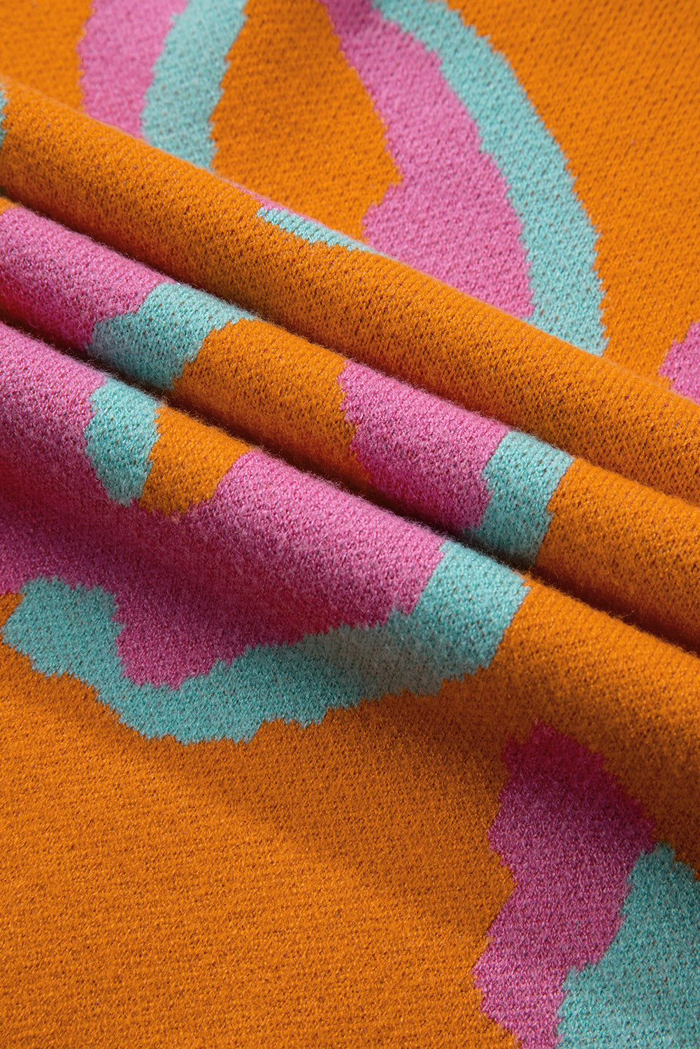 Sophia Colorblock Ribbed Edge Sweater - Threaded Pear