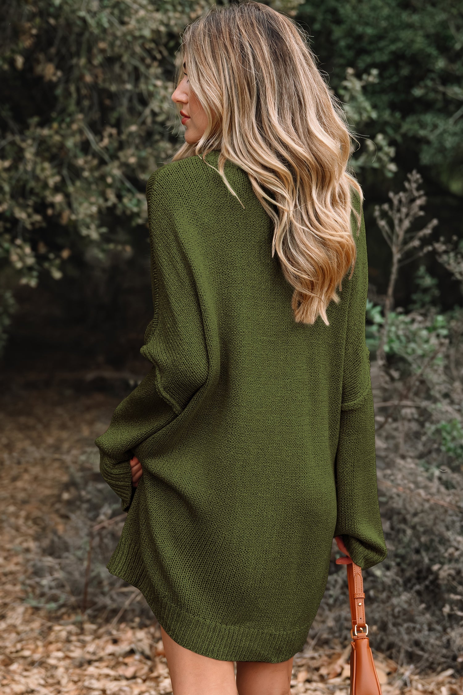 Amelia Drop Shoulder Slouchy Sweater - Threaded Pear