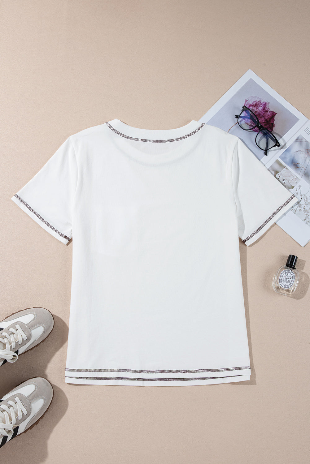 Horseshoe Embroidered Patch Pocket Tee - Threaded Pear