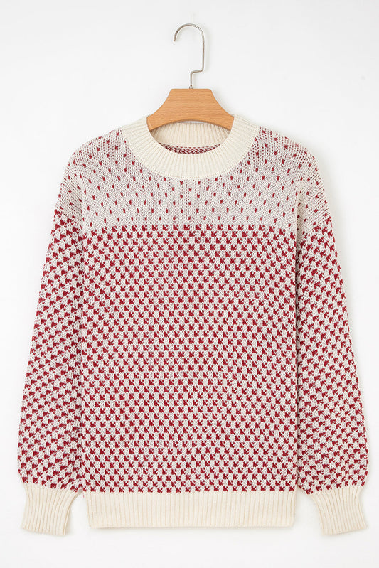 Kinley Pattern Lantern Sleeve Sweater