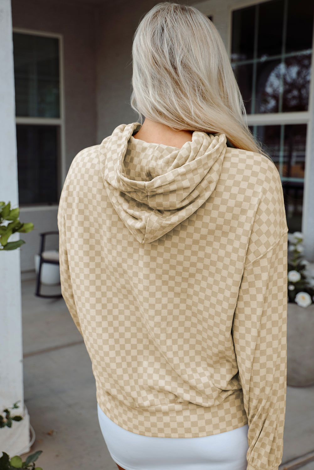 Harper Print Kangaroo Drawstring Hoodie - Threaded Pear