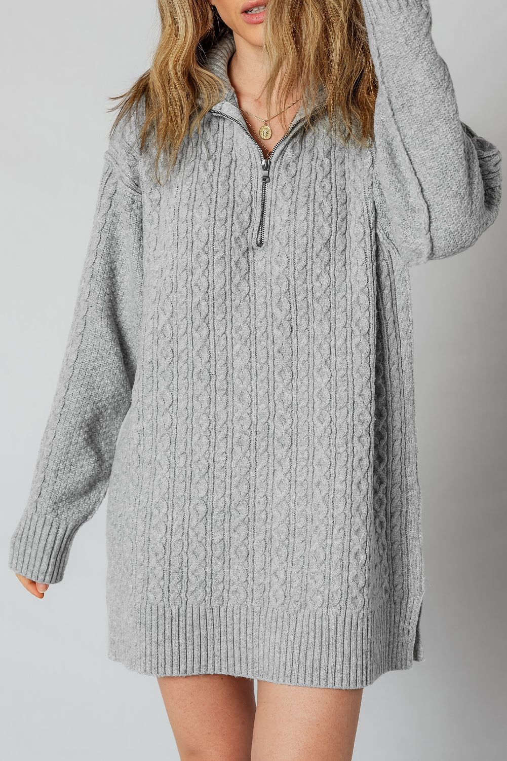 Sofia Ribbed Trim Loose Sweater - Threaded Pear