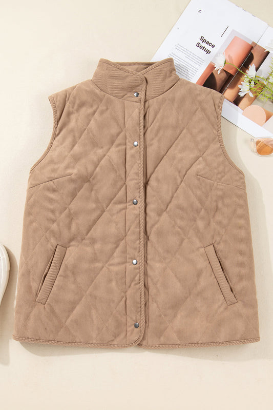 Elizabeth Cord Snap Vest Plus Jacket