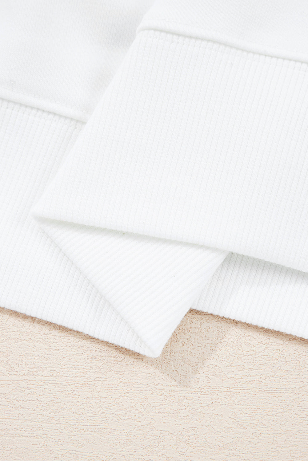 Beige Big Bow Accent Plus Size Drop Shoulder Sweatshirt - Threaded Pear