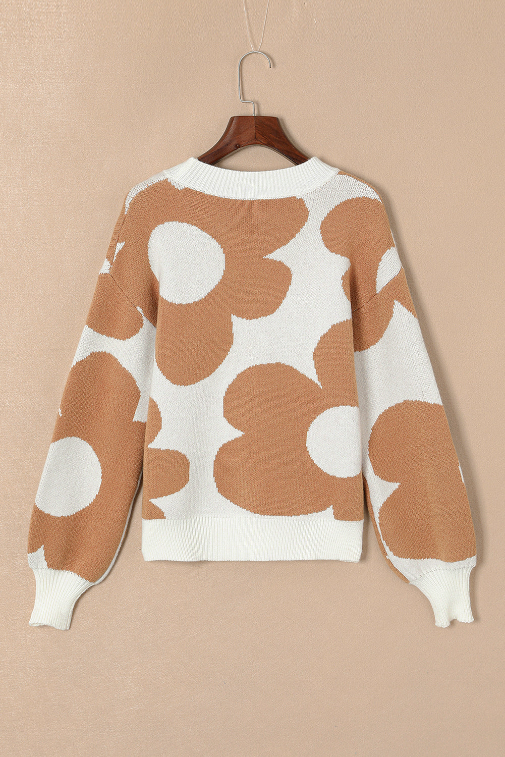 Abigail Pattern Drop Shoulder Sweater - Threaded Pear