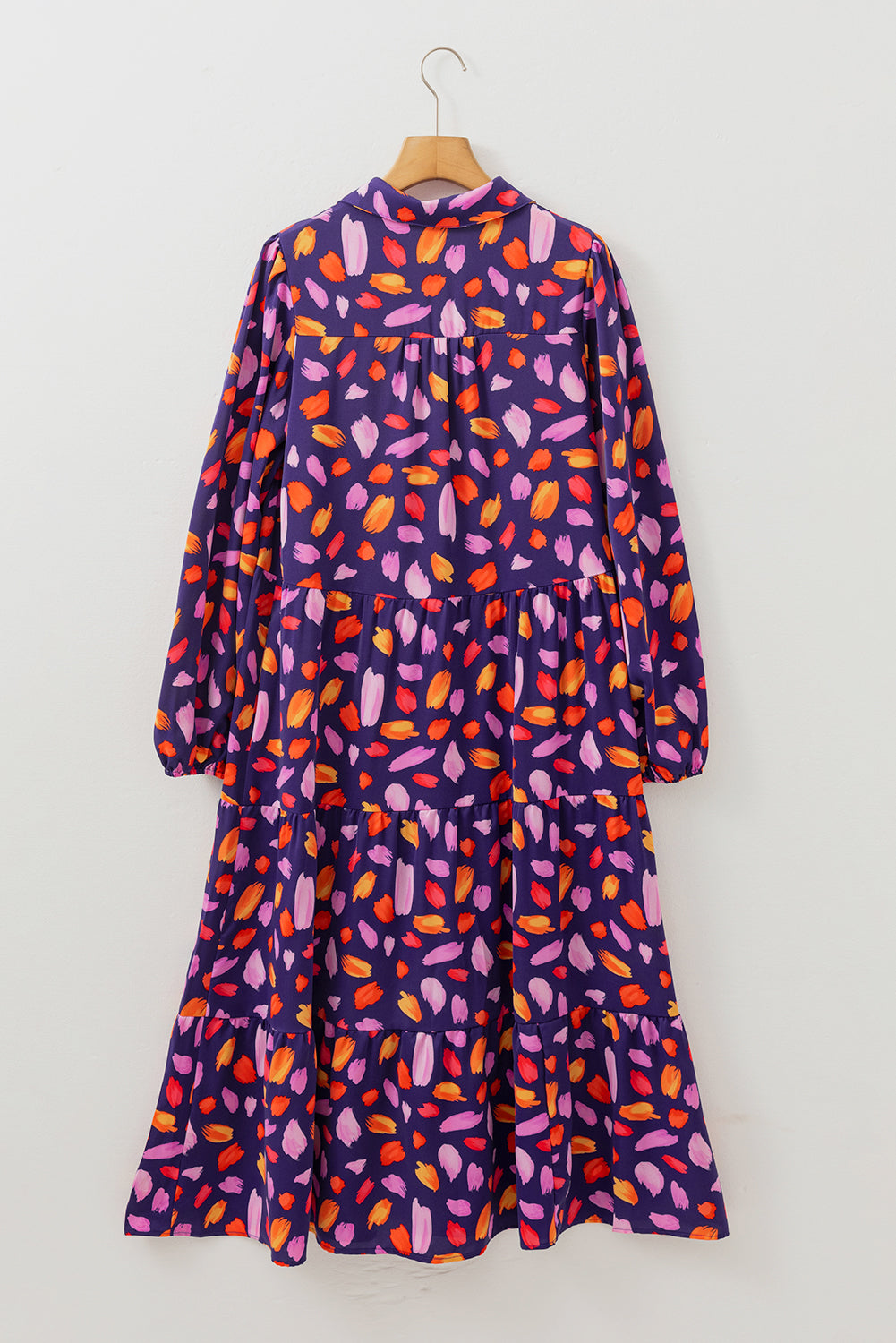 Alina Collared Tiered Long Dress - Threaded Pear