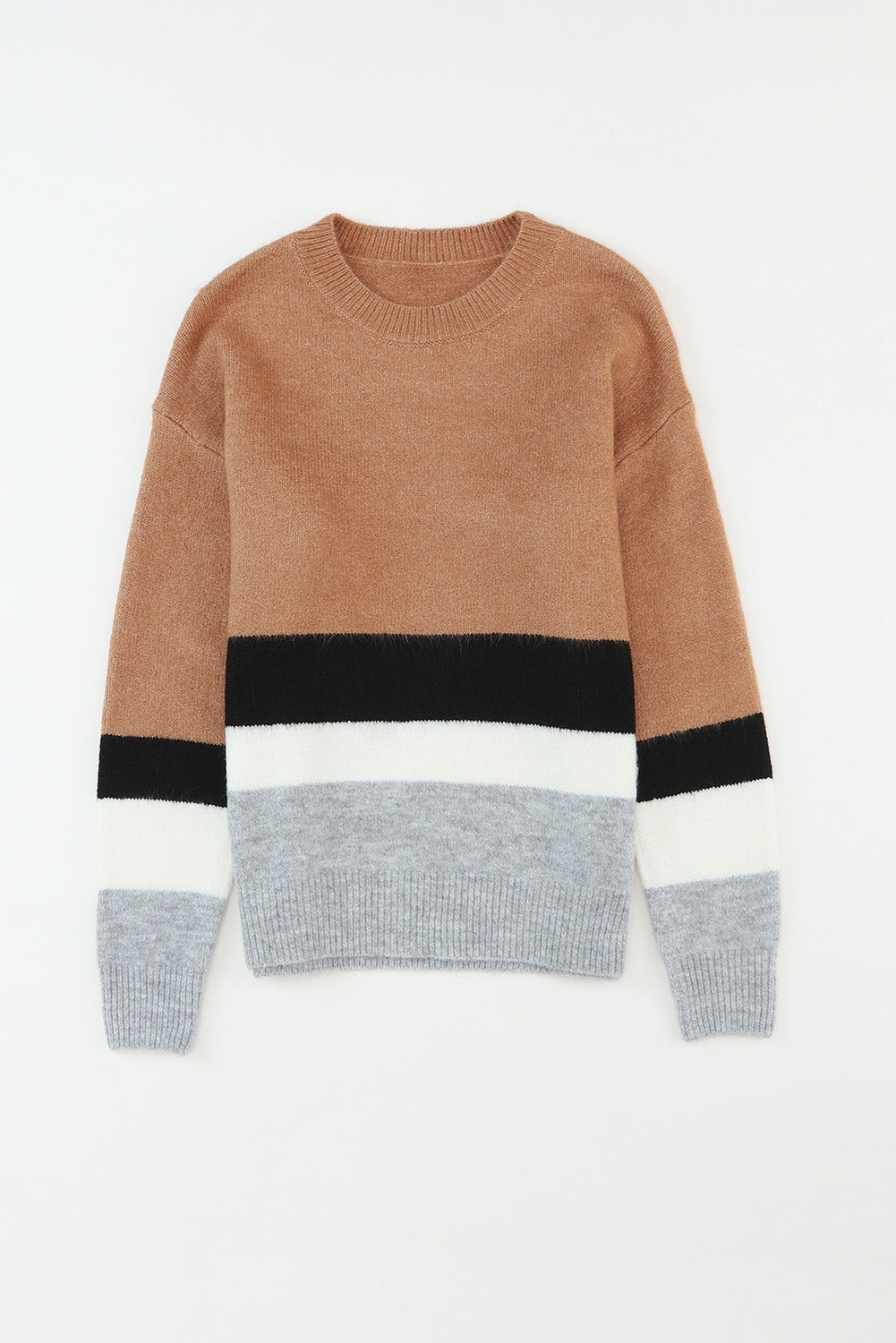 Elizabeth Striped Ribbed Knit Sweater - Threaded Pear